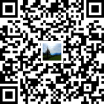 Ein QR-Code mit einem kleineren Bild in der Mitte, das eine Landschaft zeigt.