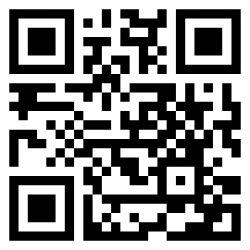 Ein QR-Code auf einem weißen Hintergrund, der aus verschiedenen schwarzen und grauen Mustern besteht.